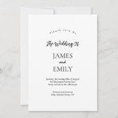 エレガントなスクリプトQRコード写真ウェディング招待状 招待状 (正面)