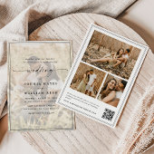 エレガントなスクリプトQRコード写真ウェディング 招待状