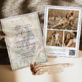 エレガントなスクリプトQRコード写真ウェディング 招待状