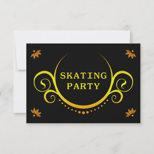 エレガントなスケートパーティー 招待状 (正面)