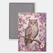 エレガントなスコープスオウル 紫の花 マグネット (正面/裏面)