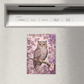 エレガントなスコープスオウル 紫の花 マグネット (インサイチュ (食洗機))