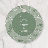 エレガントなスズラン ガーデン ブライダルシャワー フェイバータグ (裏面)