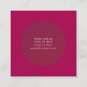 エレガントなスタイルの円形にされたフレーム・カバーの紫色の赤 スクエア名刺 (裏面)