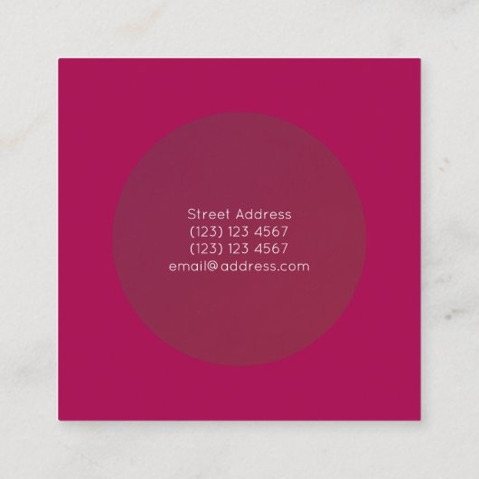 エレガントなスタイルの円形にされたフレーム・カバーの紫色の赤 スクエア名刺 (裏面)