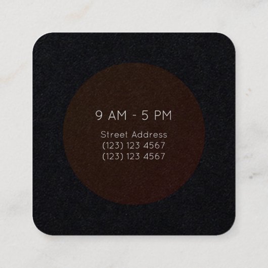 エレガントなスタイルの円形にされたフレーム・カバー スクエア名刺 (裏面)
