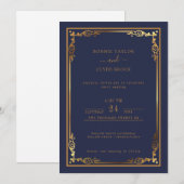 エレガントなスタイルの美しい結婚式招待状 セーブザデート (正面/裏面)