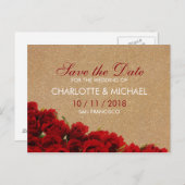 エレガントなスタイルの赤いバラ 案内ポストカード (正面/裏面)