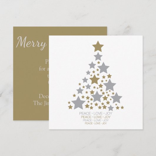エレガントなスターツリー 招待状 (正面/裏面)
