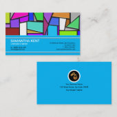 エレガントなステンドグラスの多角形の水晶の化学者 名刺 (正面/裏面)