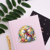 エレガントなステンドグラス アート・ヌーボー イースター ウサギ シール