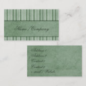エレガントなストライプの緑 名刺 (正面/裏面)