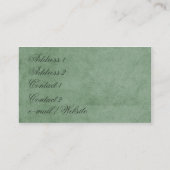 エレガントなストライプの緑 名刺 (裏面)