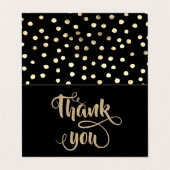 エレガントなストライプブラック・ドット感謝カード 名刺 (外部フラット)