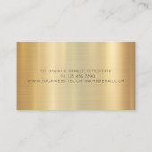 エレガントなストライプ ゴールド蓮 名刺 (裏面)