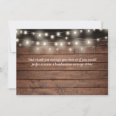 エレガントなストリングライトと自然な木のグリーン サンキューカード (裏面)