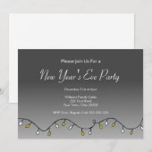 エレガントなストリングライト お正月パーティー 2026 招待状 (正面/裏面)