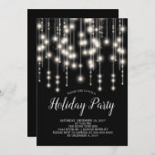 エレガントなストリングライト ホリデーパーティーの招待状 招待状 (正面/裏面)