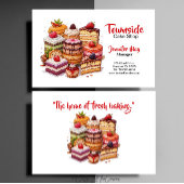 エレガントなストロベリーオレンジ ブラックベリーケーキ専門店 名刺