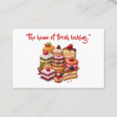 エレガントなストロベリーオレンジ ブラックベリーケーキ専門店 名刺 (裏面)