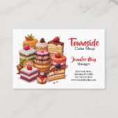 エレガントなストロベリーオレンジ ブラックベリーケーキ専門店 名刺 (正面)
