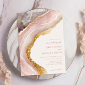 エレガントなストーン アゲート マーブル シック ウェディング 招待状
