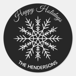 エレガントなスノーフレークホリデーシール ラウンドシール