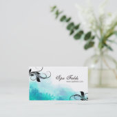 エレガントなスパのマネージャーの名刺のティール(緑がかった色)の青い渦巻 名刺 (スタンド正面)