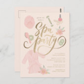 エレガントなスパパーティーの招待状（偽の金） ポストカード (正面/裏面)