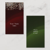 エレガントなスパンコールのあずき色 名刺 (正面/裏面)