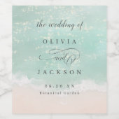 エレガントなスパーキングオーシャンビーチウェディング ワインラベル (シングルラベル)