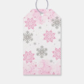 エレガントなスパークリングピンクのスパークル サンクス スノーマッチ ギフトタグ (裏面)