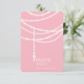 エレガントなスパークリングロザリオビーズ＆クロス宗教 招待状 (スタンド正面)