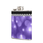 エレガントなスパークルダイヤモンド パープル フラスク (左)