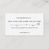 エレガントなスパ/スキンケア/マッサージの禅 予約カード (裏面)
