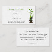 エレガントなスパ/スキンケア/マッサージの禅 予約カード (正面/裏面)