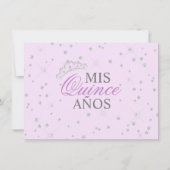 エレガントなスペインのキンセアニェラ ミス キンセ アノス 紫 招待状 (裏面)