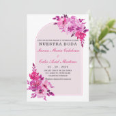 エレガントなスペイン語の結婚式招待状 招待状 (スタンド正面)