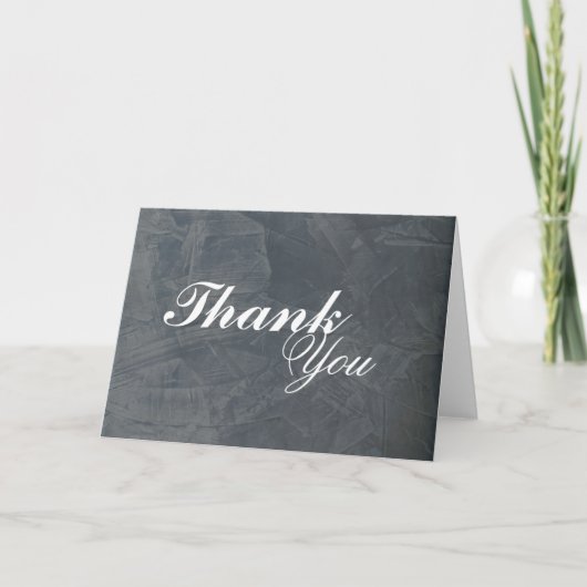 エレガントなスレートグレー スタッコー ブランク サンクス サンキューカード (正面)
