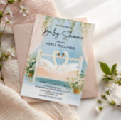 エレガントなスワンのベビーシャワー招待状 招待状