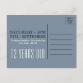 エレガントなスワン 誕生日招待状 インビテーションポストカード (裏面)