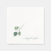 エレガントなセイジの葉の名前 ウェディングナプキン スタンダードカクテルナプキン (正面)