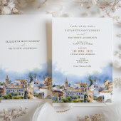 エレガントなセビリア スペイン デスティネーション ウェディング 招待状