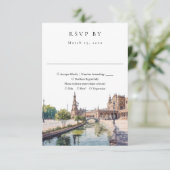 エレガントなセビリア スペイン 水彩 結婚式 出欠カード (スタンド正面)