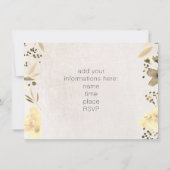 エレガントなセピアの水彩画の花をテーマにした音楽発表会 招待状 (裏面)