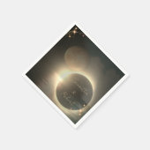 エレガントなセピア太陽の食 カスタム写真 ウェディング スタンダードカクテルナプキン (角)