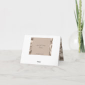 エレガントなセピア色のバイクもしくは自転車に乗る人の結婚式のサンキューカード サンキューカード (裏面)