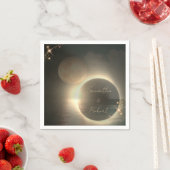 エレガントなセピア調の皆既日食カスタム写真ウェディング  スタンダードカクテルナプキン (インサイチュ)