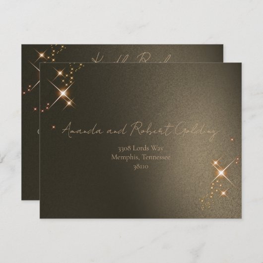 エレガントなセピア ソーラー エクリプス カスタム フォト ウェディング エンクロージャーカード (正面/裏面)