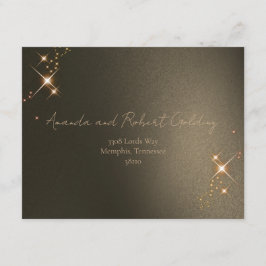 エレガントなセピア ソーラー エクリプス カスタム フォト ウェディング エンクロージャーカード